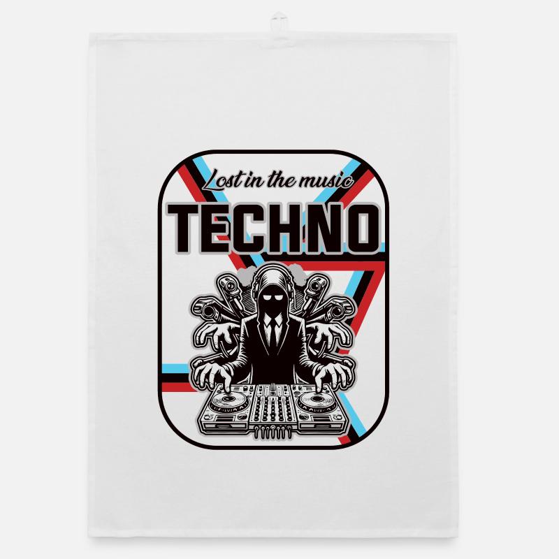 Techno Design – Lost in Music Organic dish towel