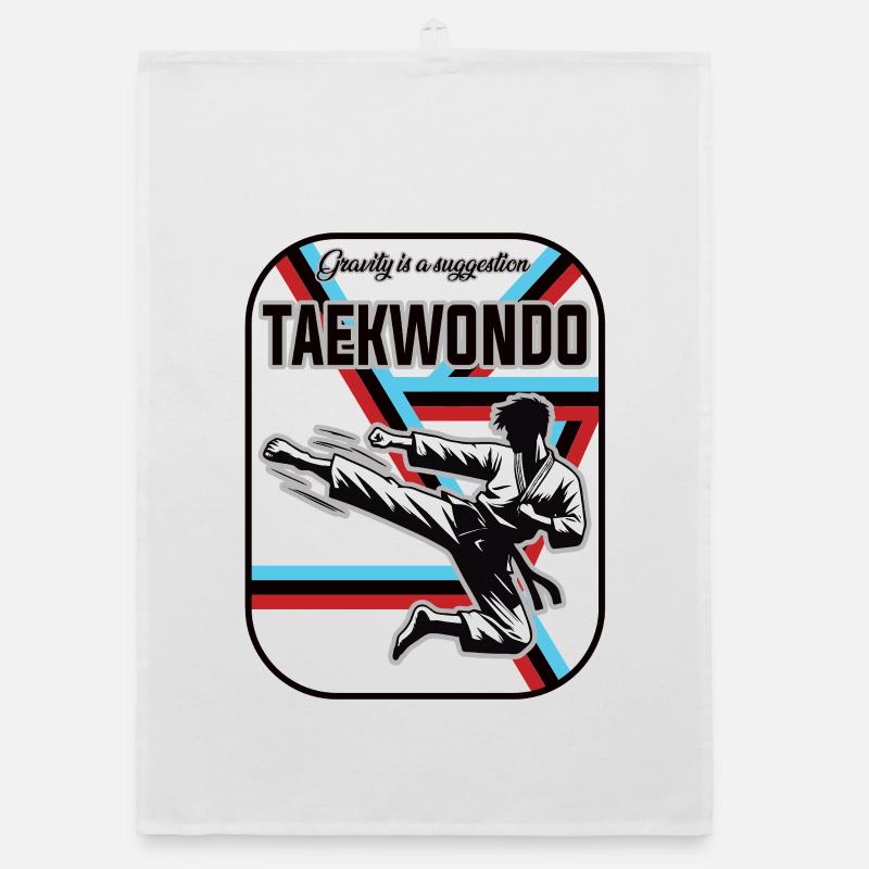 Taekwondo Design – Gravity is a Suggestion Organic dish towel