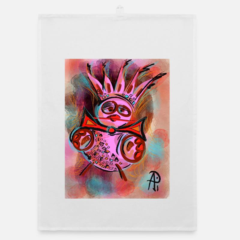 pink_piou_piou - Organic Geschirrtuch - Weiß
