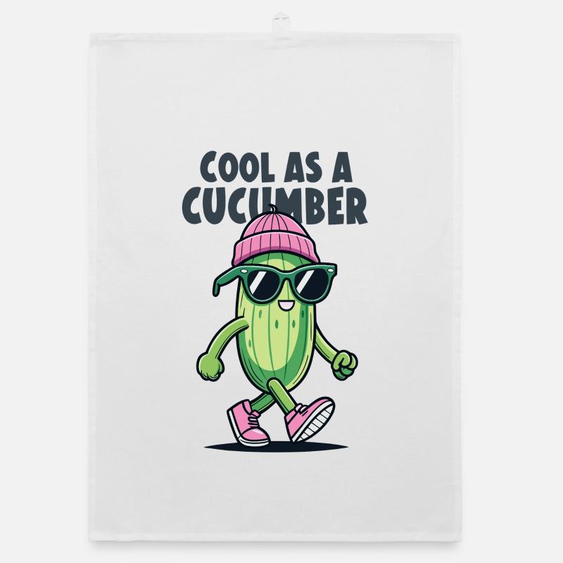 Cool comme un dessin animé de concombre Torchon bio