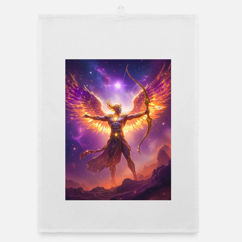 Céleste centaure archer tirant des flèches de feu stellaire Torchon bio