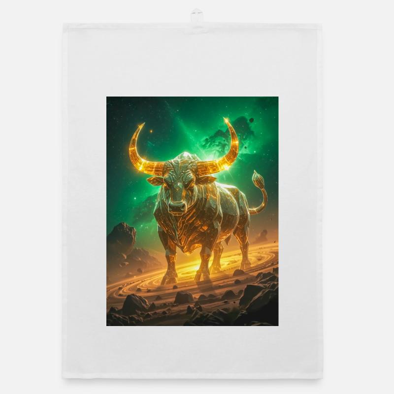 Taureau céleste forgé à partir de la lumière des étoiles et éternel Torchon bio