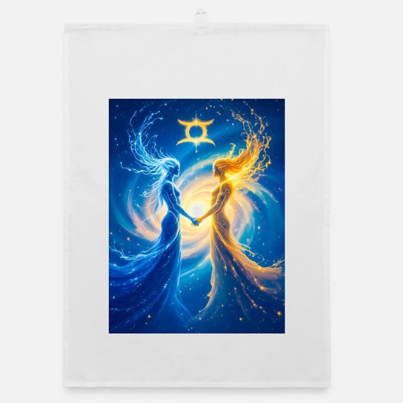 Des êtres célestes jumeaux unis dans un dialogue éternel Torchon bio