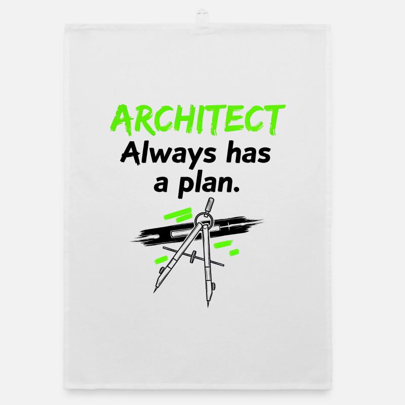 Architect with a plan Organic dish towel