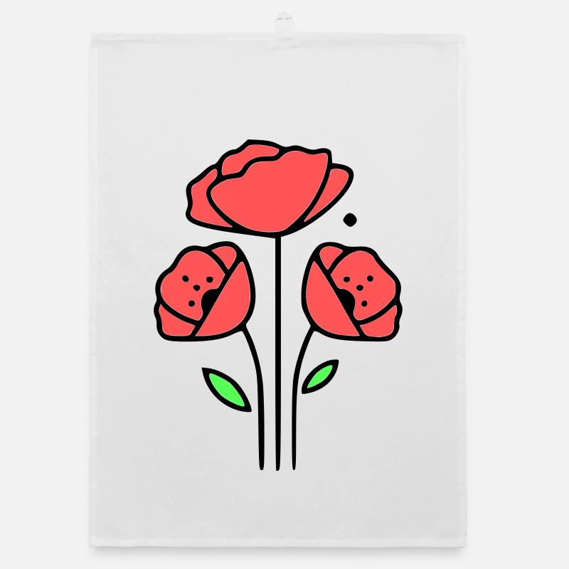Coquelicots-coquelicots-minimaliste-Line-Art-1 Torchon bio