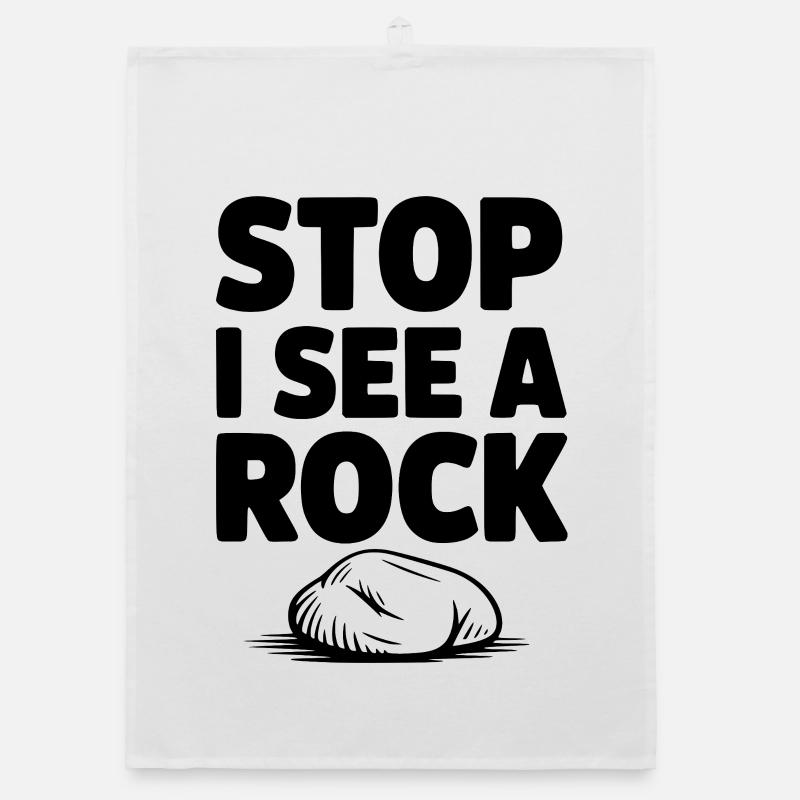 Stop I See a Rock Organic dish towel