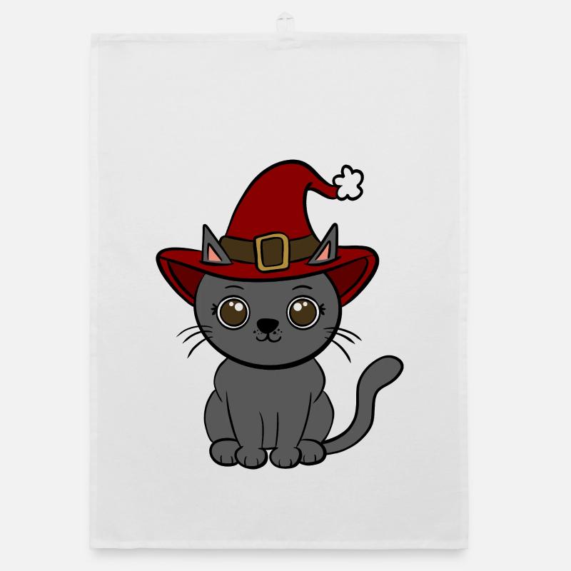 Cat Christmas Organic dish towel