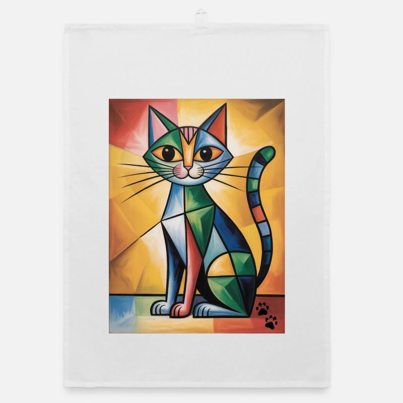 katze kubisch Organic Geschirrtuch