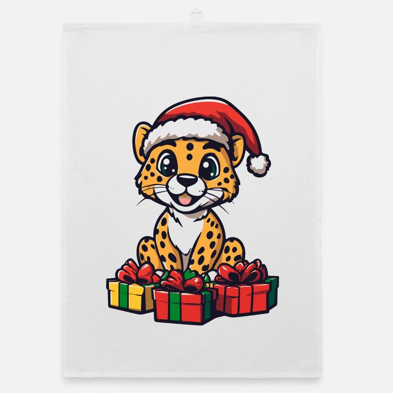 Cadeaux de Noël guépard Torchon bio