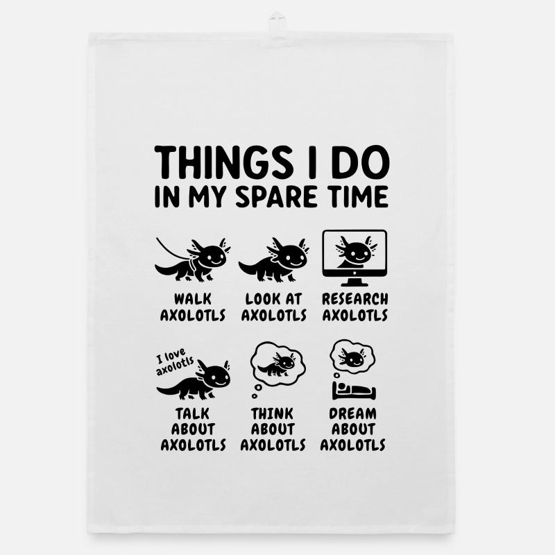 Lustiger Axolotl Hobby Spruch Freizeit Organic Geschirrtuch