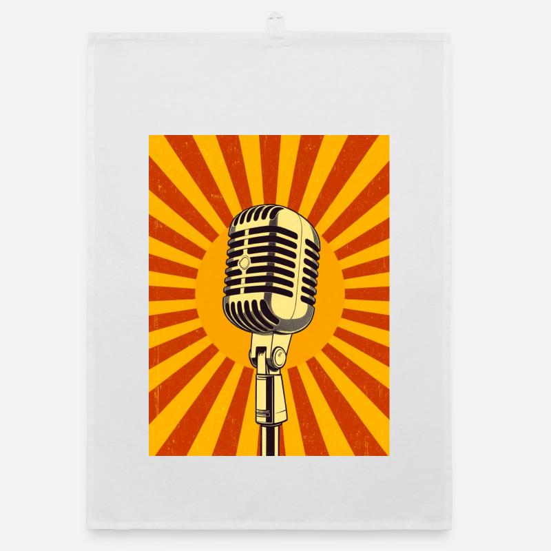 Microphone rétro classique rayonnant d’âme Torchon bio