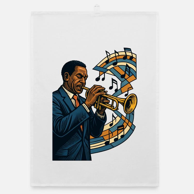 Trumpeter Jazz Bebop Groove Poster Gift Organic dish towel