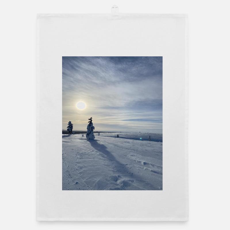 Winterlandschaft in der Sonne Organic Geschirrtuch