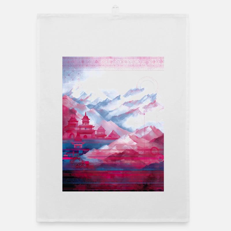 Psy-Art | Temples in the Himalayas Organic dish towel