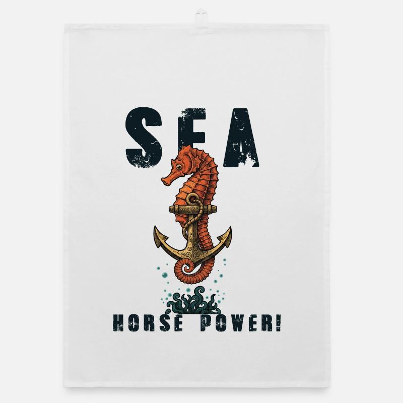 Seepferdchen-Humor Seepferdchen-Kraft Organic Geschirrtuch