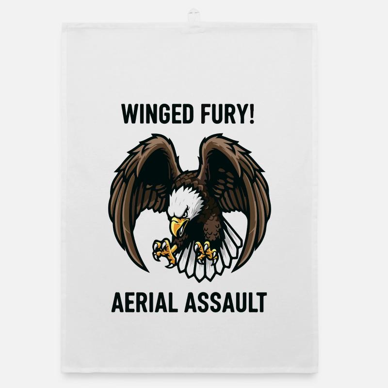 Winged Fury Golden Eagle Attack Organic dish towel