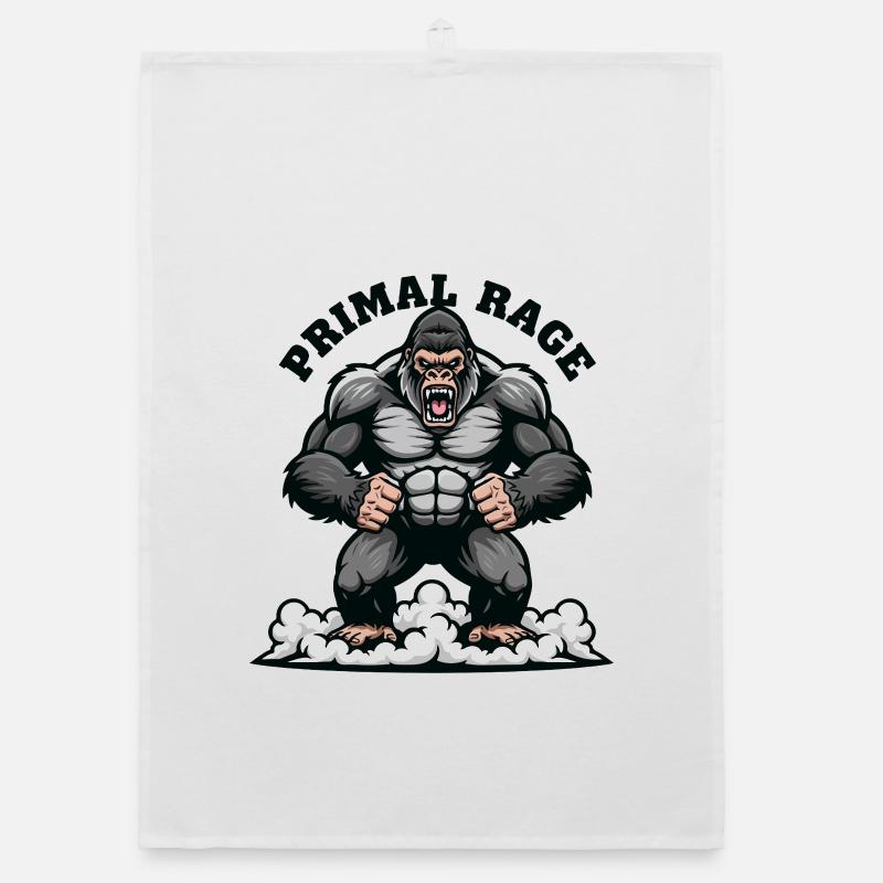 Primal Rage Gorilla Muscular Strength Organic dish towel