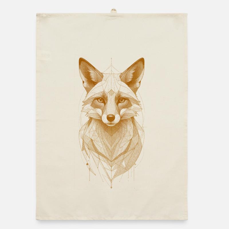 Wolf Head with Mandala Crown Organic dish towel