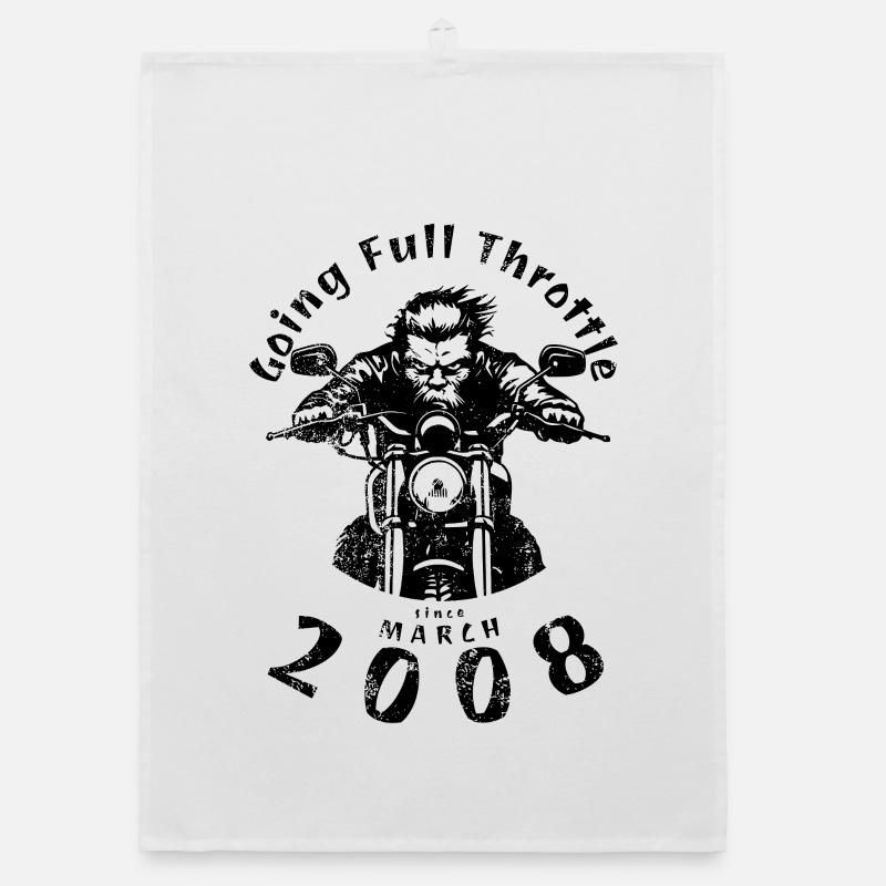 18. Geburtstag Going Full Throttle Since 03/2008 Organic dish towel