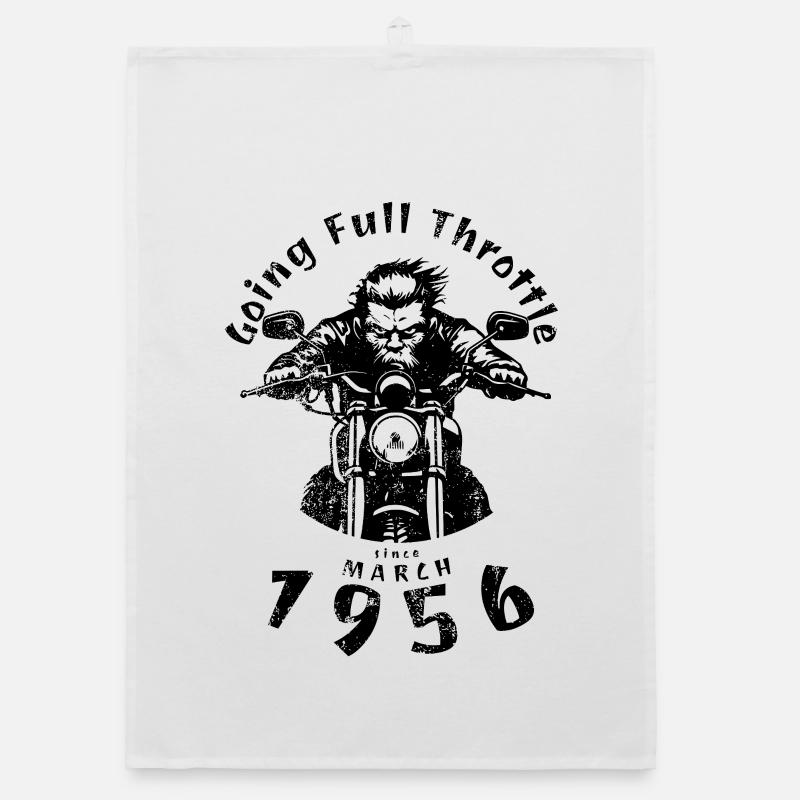 70. Geburtstag Going Full Throttle Since 03/1956 Organic dish towel