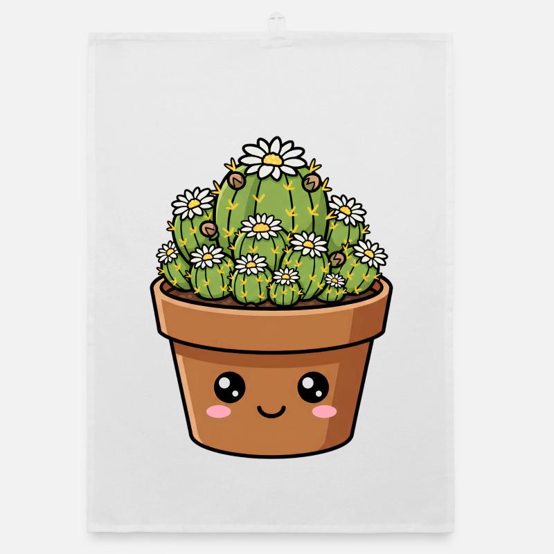 Kawaii Daisy Cactus Pot Torchon bio