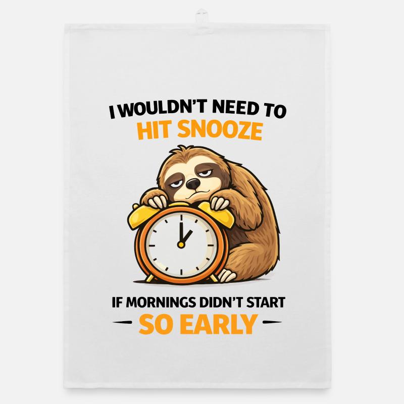 Hit Snooze So Early Sloth Organic dish towel