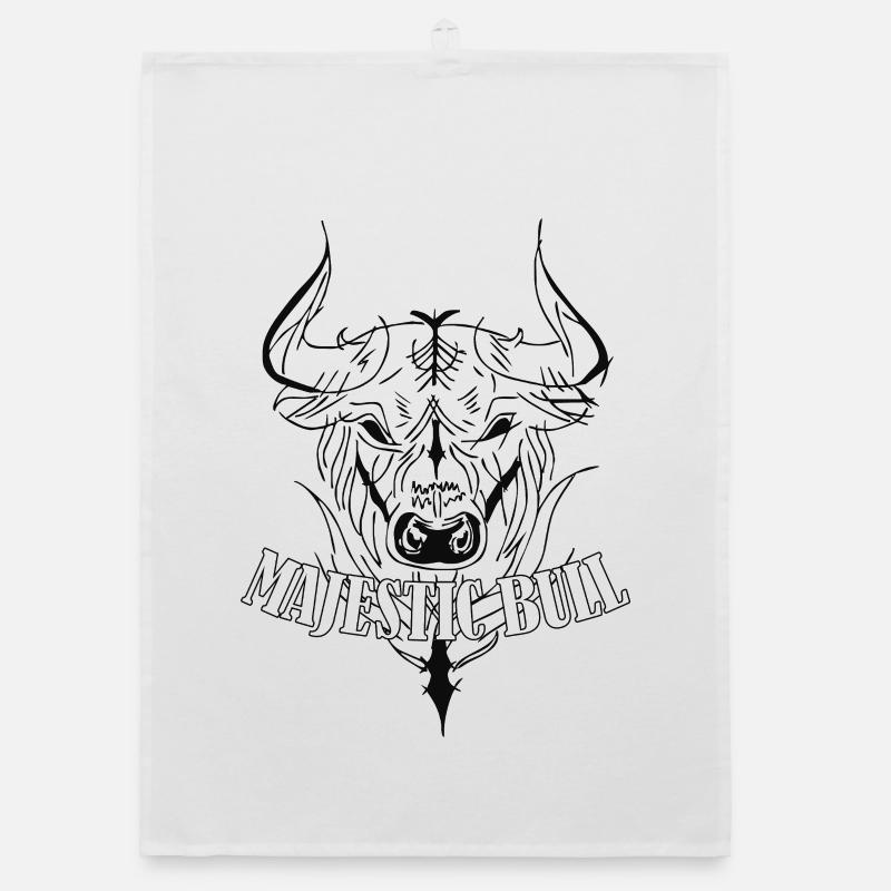 Majestic Bull - Organic Geschirrtuch - Weiß