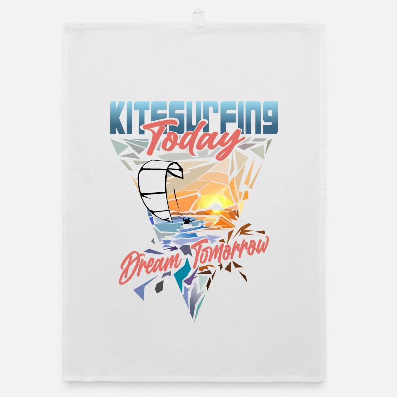 Kitesurfing Today Dream Tomorrow Organic dish towel