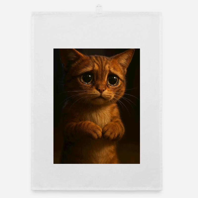 Mignon chaton - Torchon bio - blanc