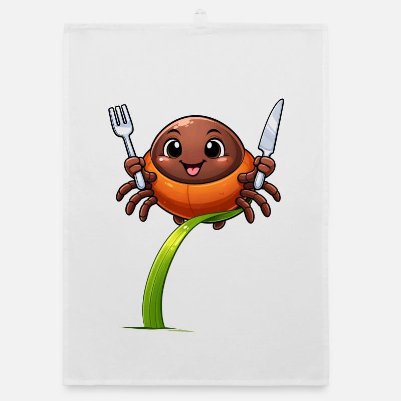 Tick drôle avec des couverts Torchon bio