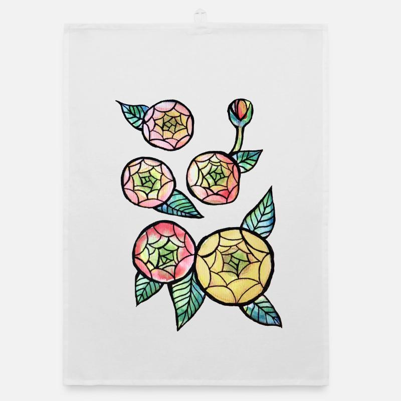 Trio Fleur en Vitrail Torchon bio