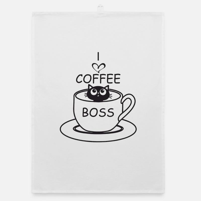 Coffee Cat Organic dish towel