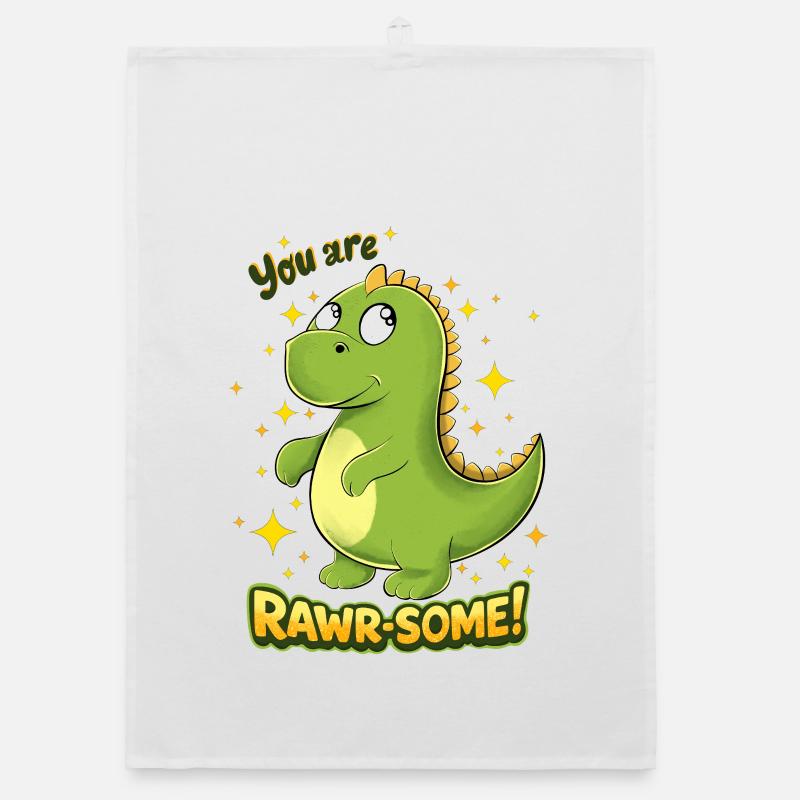 Dino RAWR-SOME Charm Organic dish towel