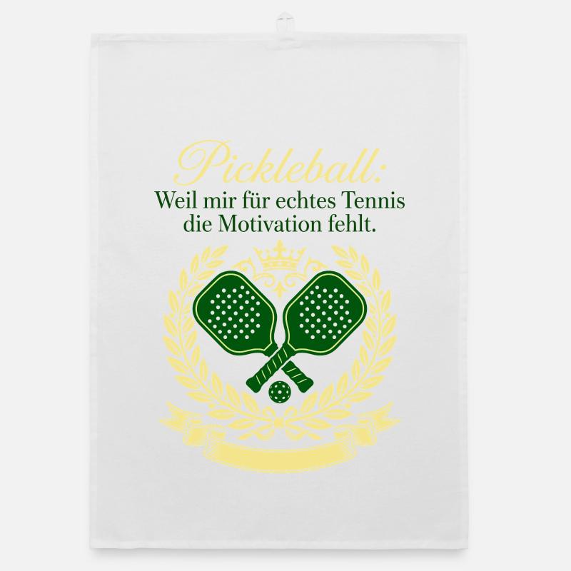 Pickleball Tennis Motivation Wappen Design Organic Geschirrtuch