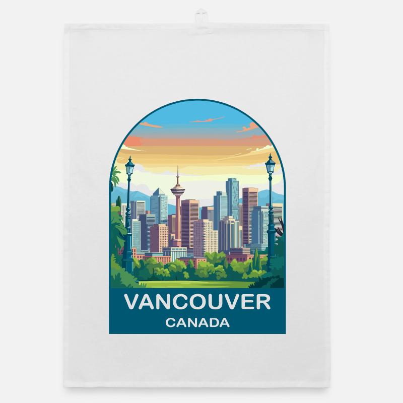 Vancouver Canada Harbour Centre Reisekunst Organic Geschirrtuch