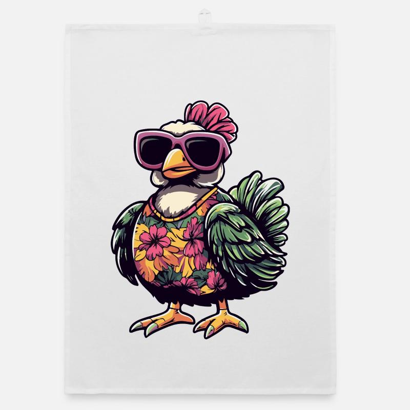 Truthahn Comic Urlaub Organic Geschirrtuch