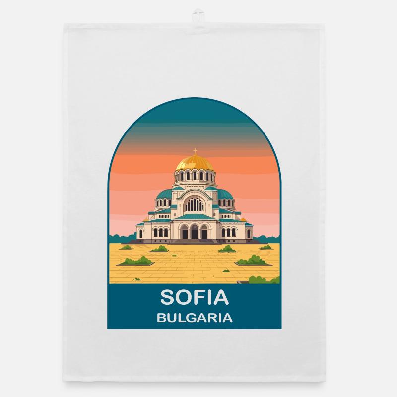 Art vintage de voyage en Bulgarie à Sofia Torchon bio
