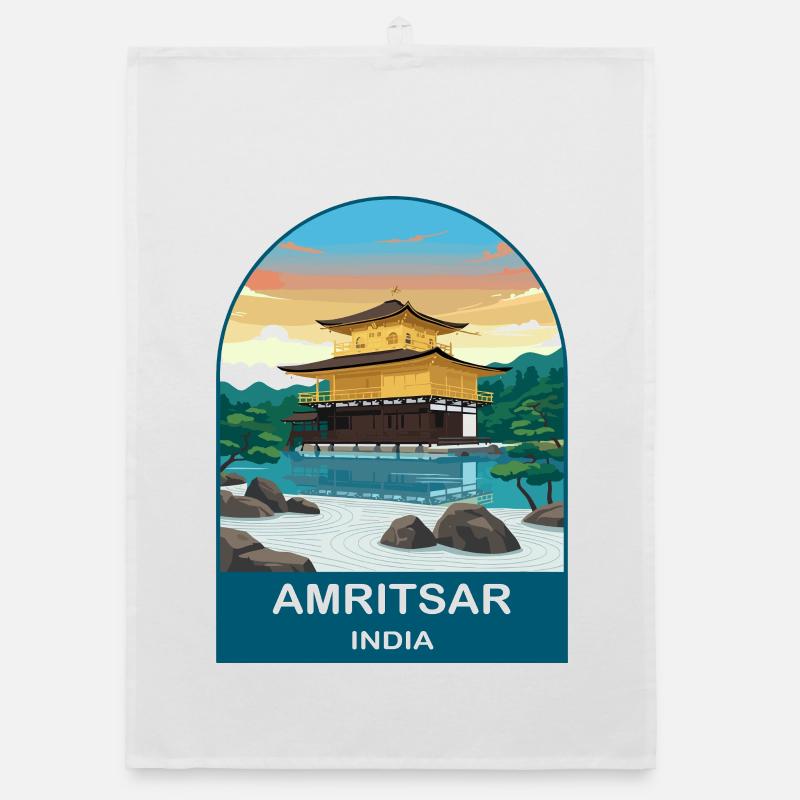 Amritsar Indien Vintage-Reiseplakat-Kunst Organic Geschirrtuch