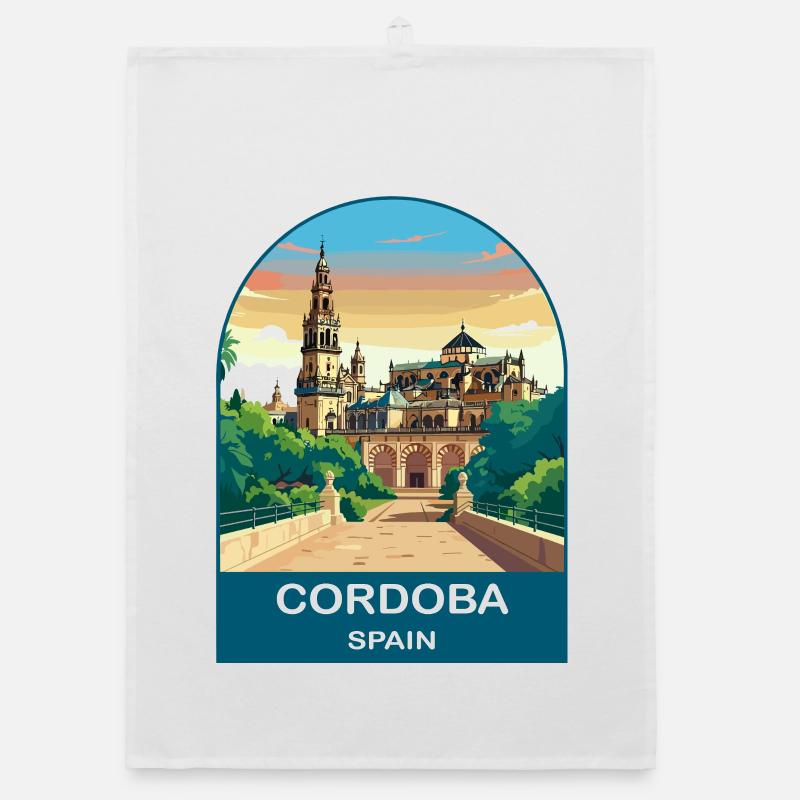 Códoba, Spanien Vintage-Reiseposter-Kunst Organic Geschirrtuch