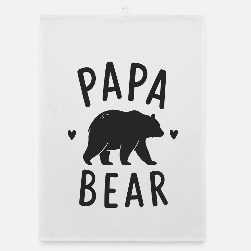 Papa Bear Herz Motiv Organic Geschirrtuch