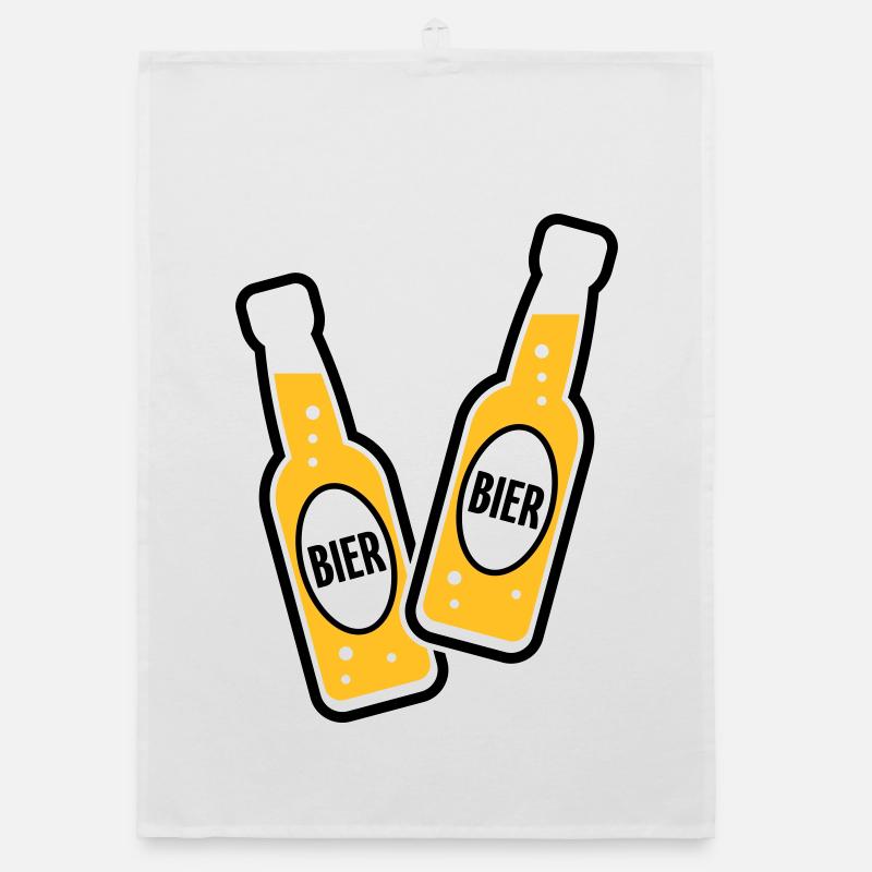2 Bierflaschen Stoßen An (Bier Biertrinker POS 2C) Organic Geschirrtuch