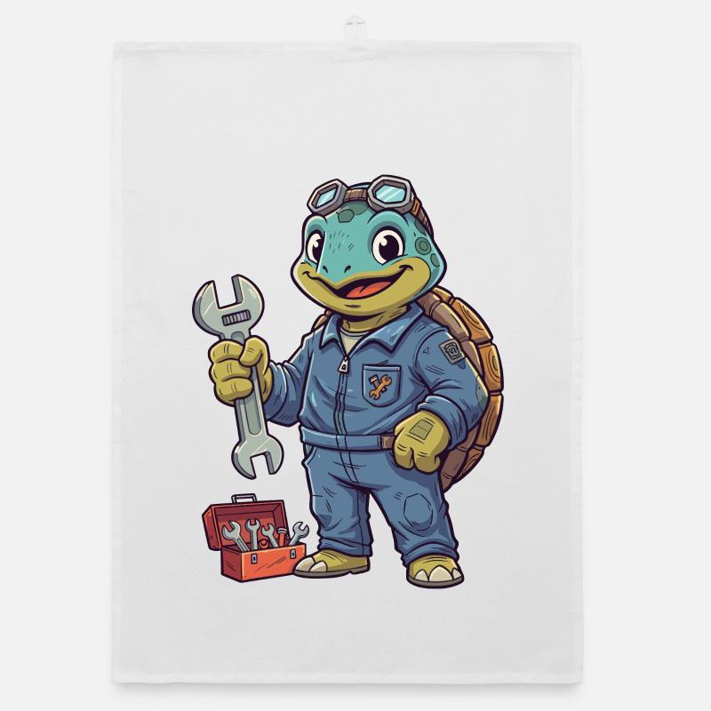 Schildkröte Mechanikerheld Organic Geschirrtuch