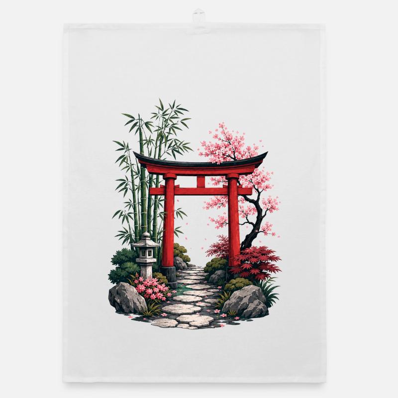 Japanischer Gartenpfad Organic Geschirrtuch
