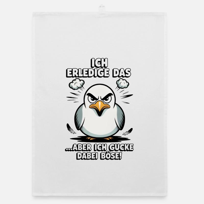 Möwe Seevogel Nen scheiss muss ich Organic Geschirrtuch