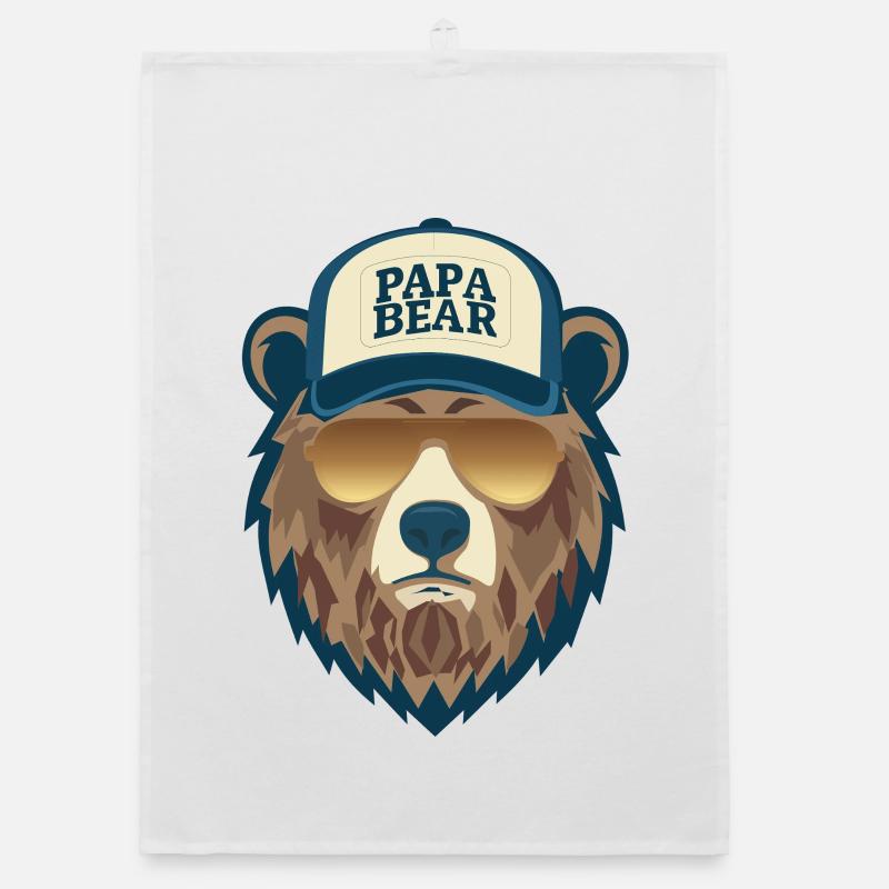 mit Sonnenbrille : Papa Bear Organic Geschirrtuch