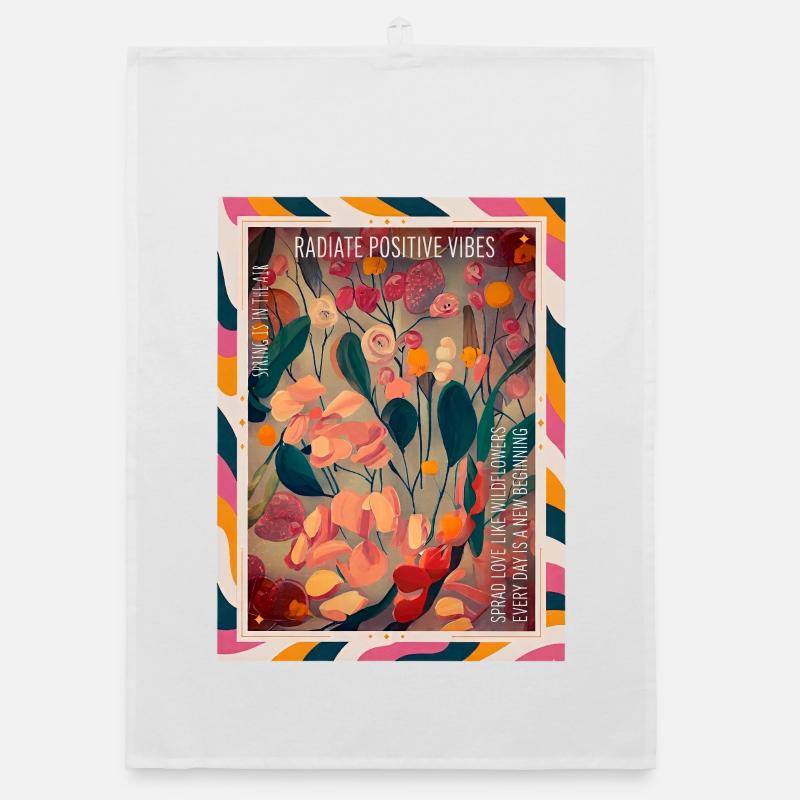 Strahlende florale Vibes Organic Geschirrtuch