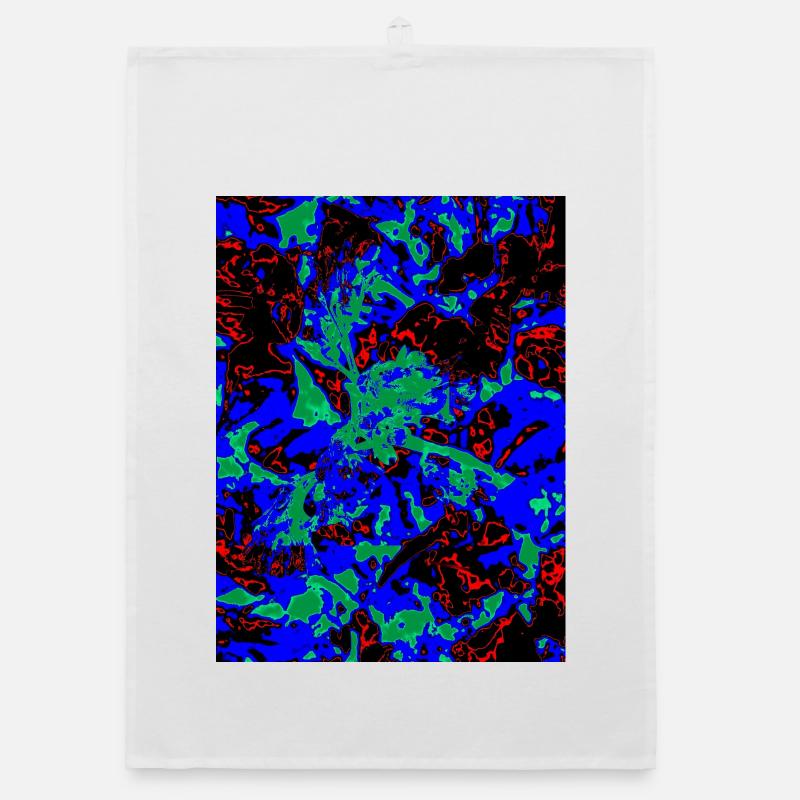 Neon Bloom Nebula Organic dish towel