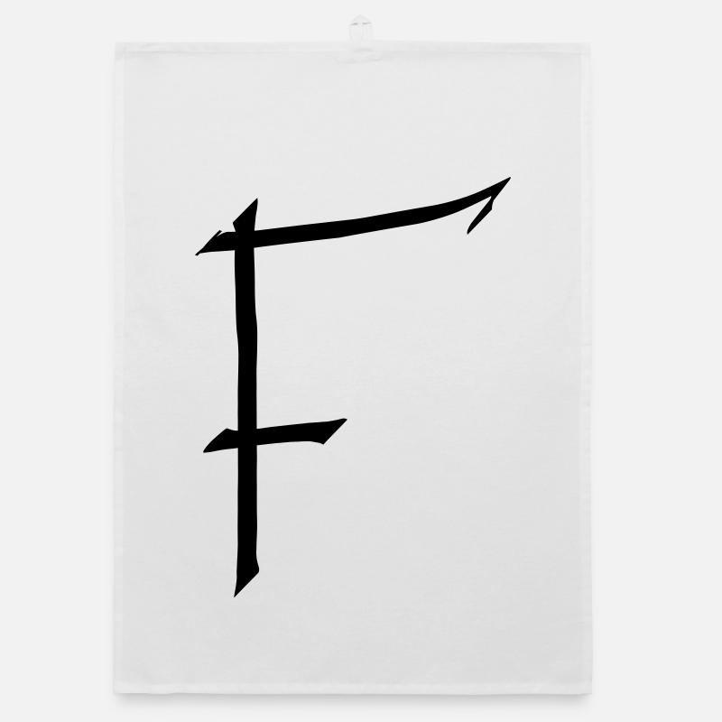 Letter F Organic dish towel