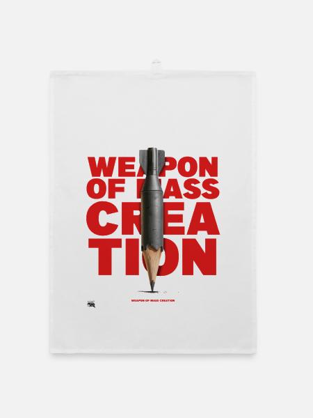 Waffe der Massenkreation - Organic Geschirrtuch - Weiß - Vorne
