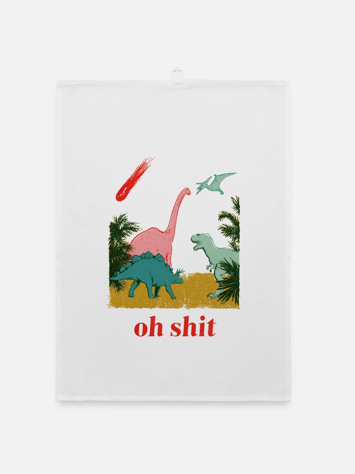 Oh shit! - Organic Geschirrtuch - Weiß - Vorne